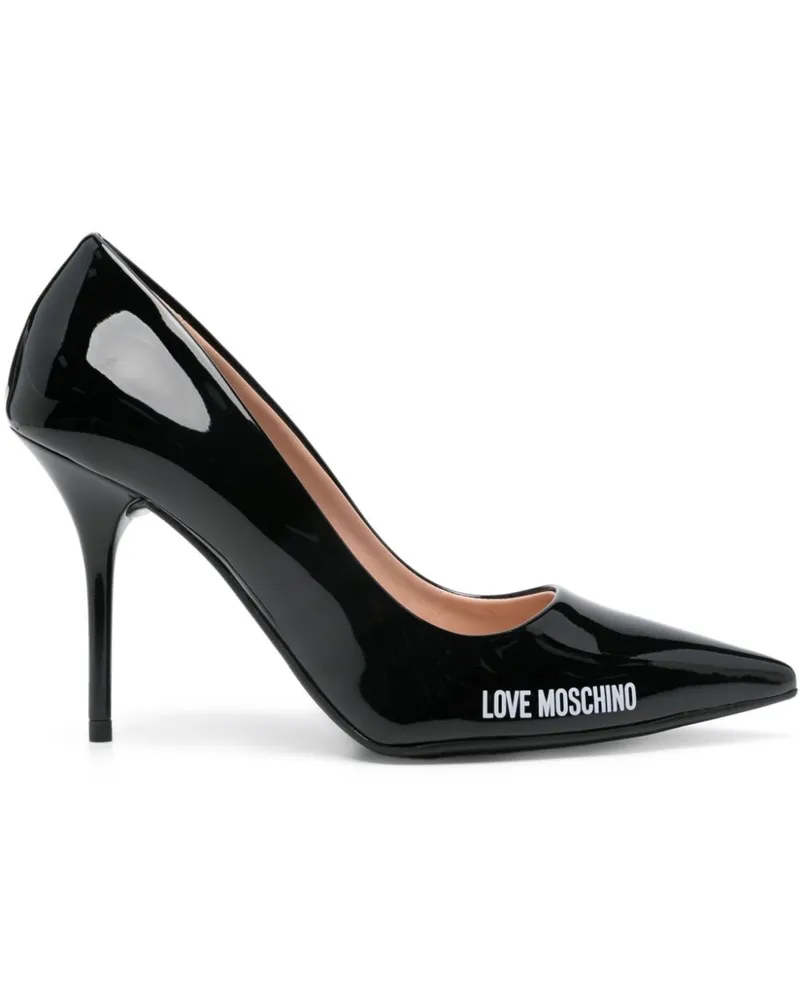 Moschino Pumps mit Logo-Print 95mm - Schwarz Schwarz