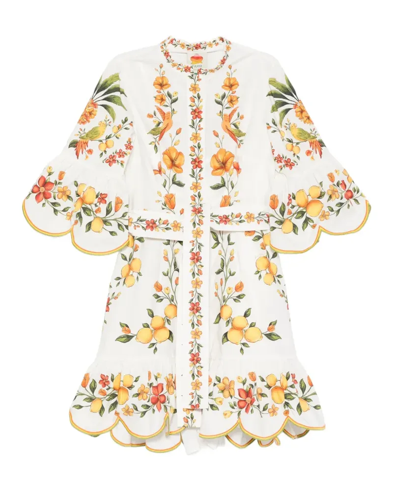 FARM Rio Minikleid mit Blumenprint - Weiß Weiß