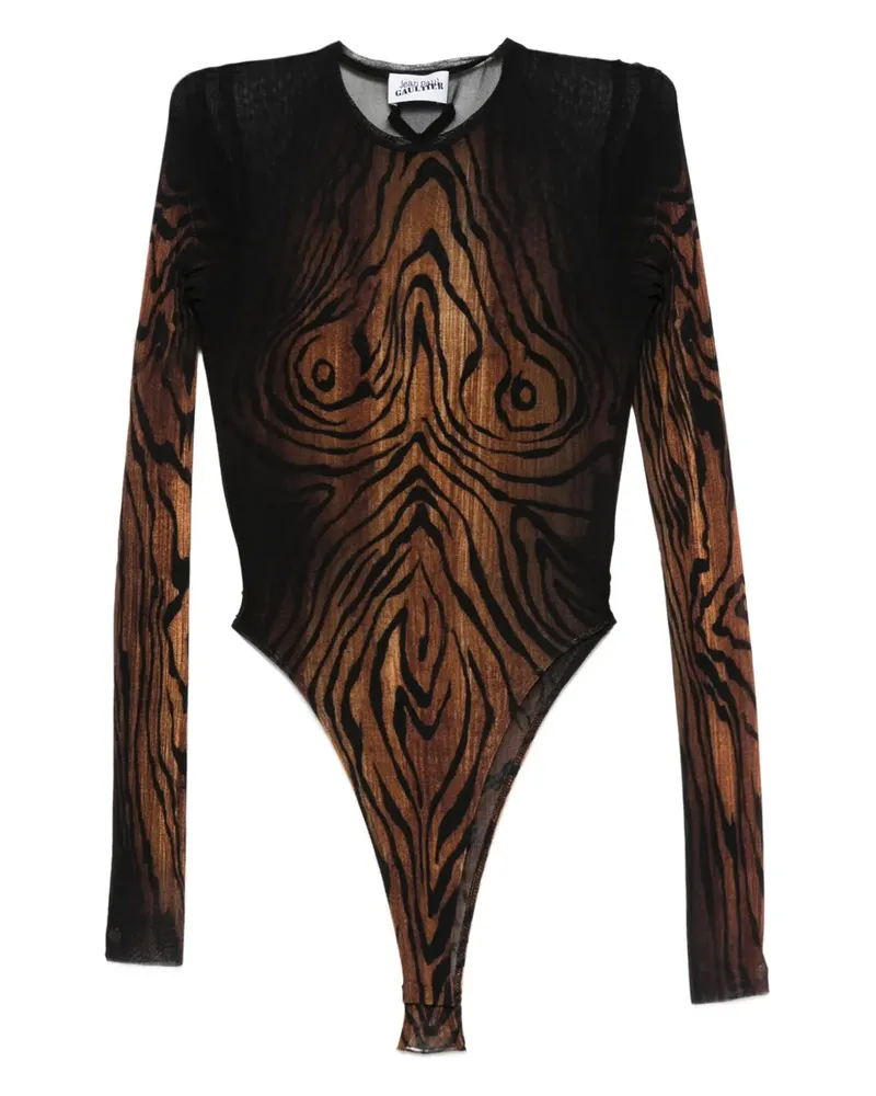 Jean Paul Gaultier The Wood Body aus Mesh - Schwarz Schwarz