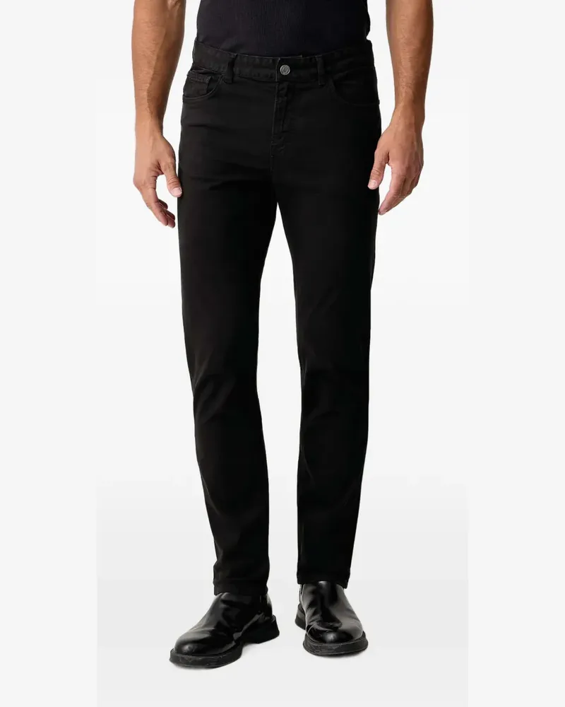Trussardi Slim-Fit-Jeans mit Logo-Patch - Schwarz Schwarz