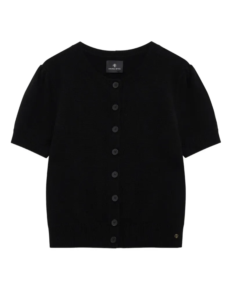 Anine Bing Gracie short-sleeve cardigan - Schwarz Schwarz