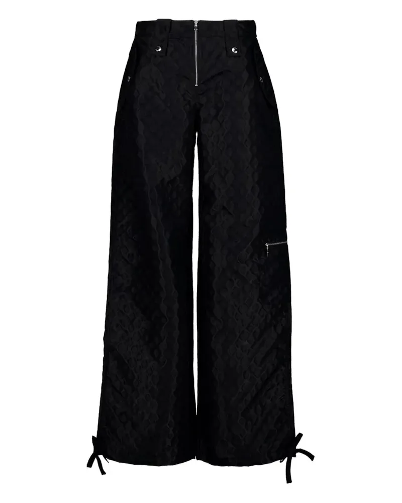 Casablanca Paris monogram tie-detail trousers - Schwarz Schwarz
