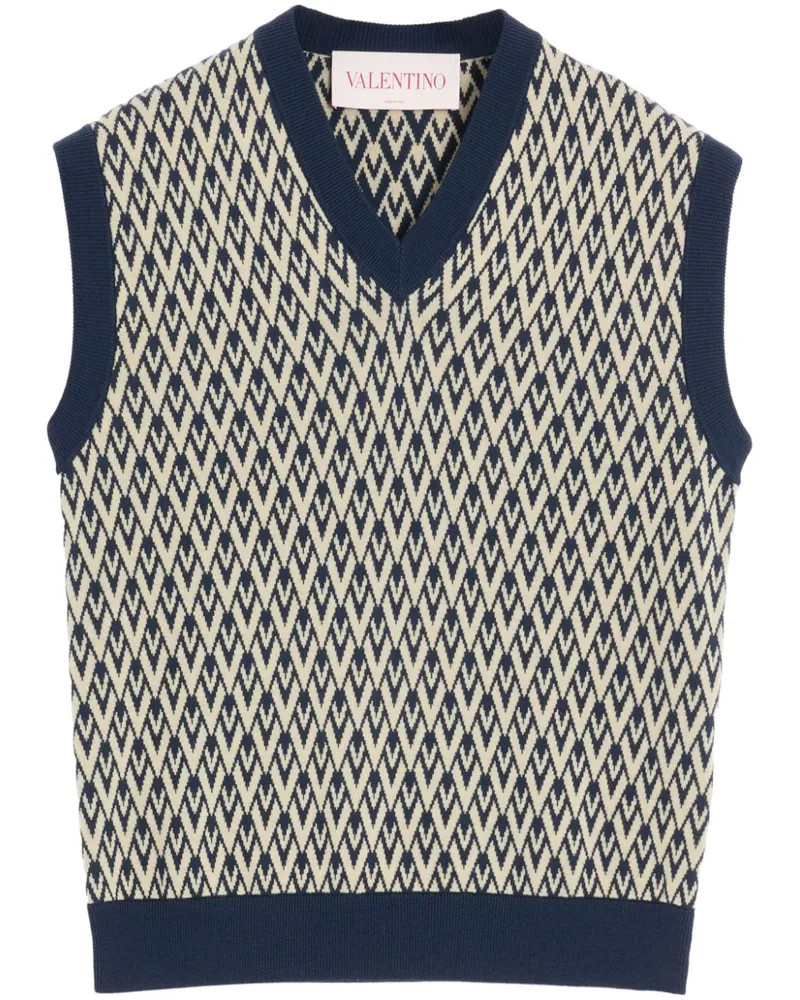 Valentino Garavani Toute La V Jacquard-Weste - Blau Blau