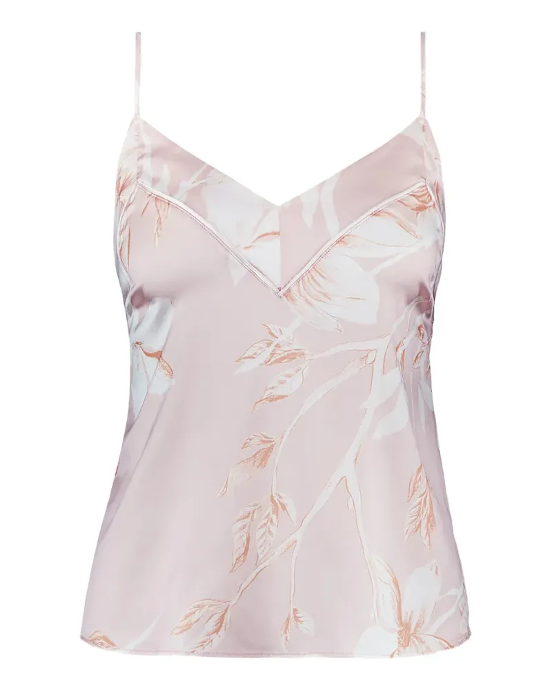 Aubade Silk By Night Pyjama-Oberteil mit Blumenprint - Nude Nude