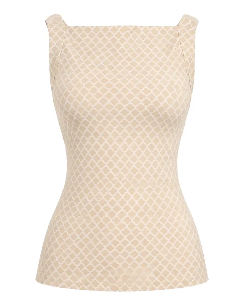 Reformation Gemustertes Tanktop - Nude Nude