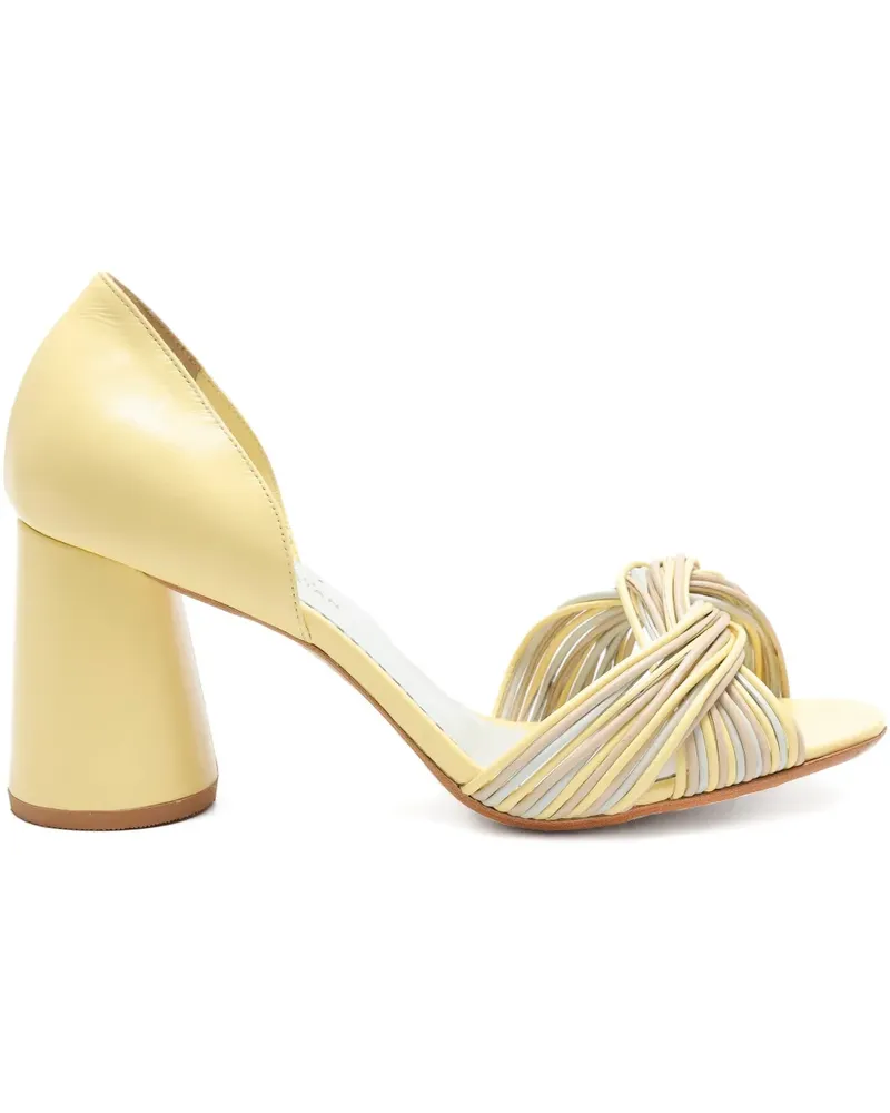 Sarah Chofakian Colagem knotted heeled sandals - Gelb Gelb