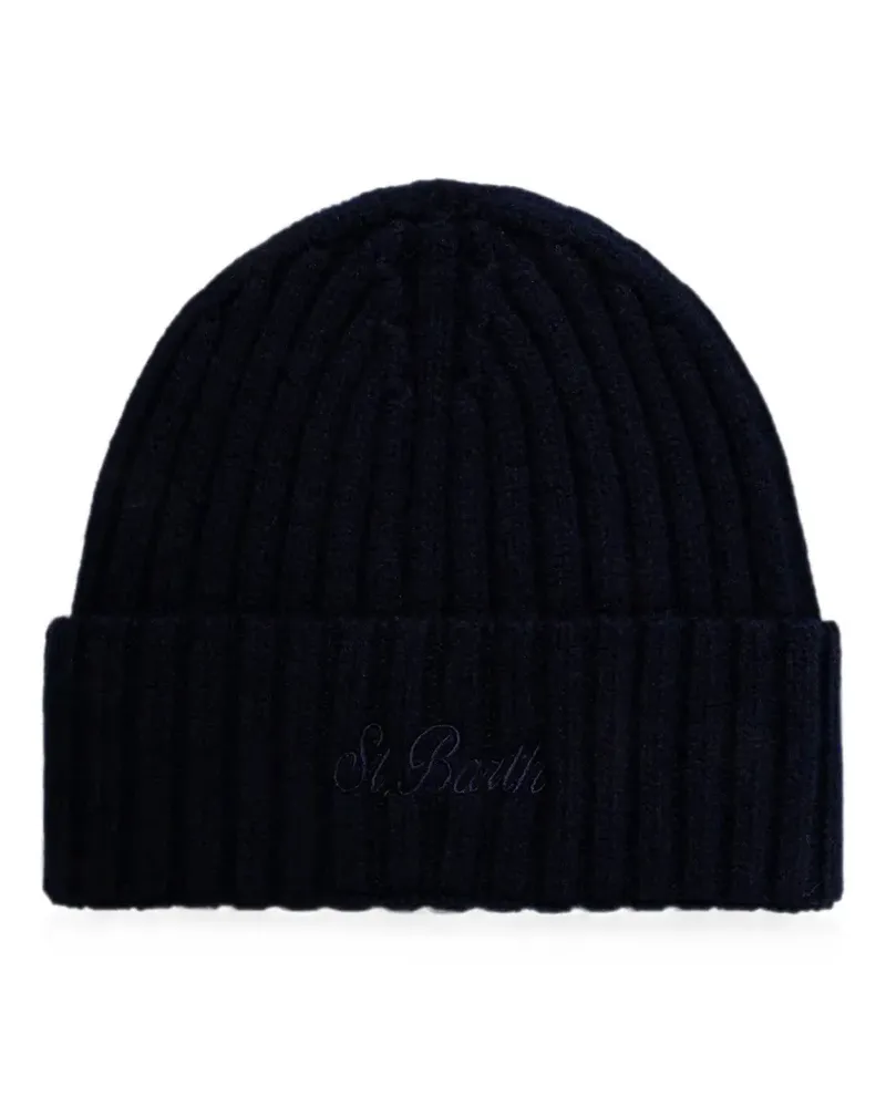 MC2 Saint Barth Wengen logo-embroidered wool beanie hat - Blau Blau