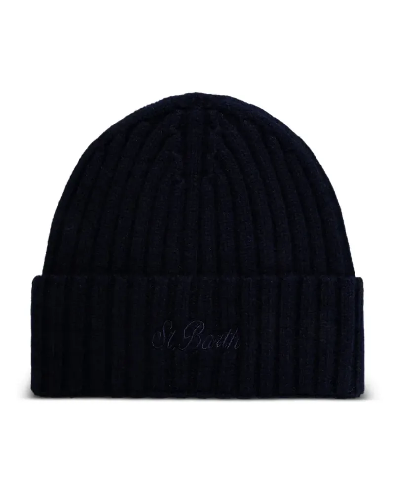 MC2 Saint Barth Wengen logo-embroidered wool beanie hat - Blau Blau