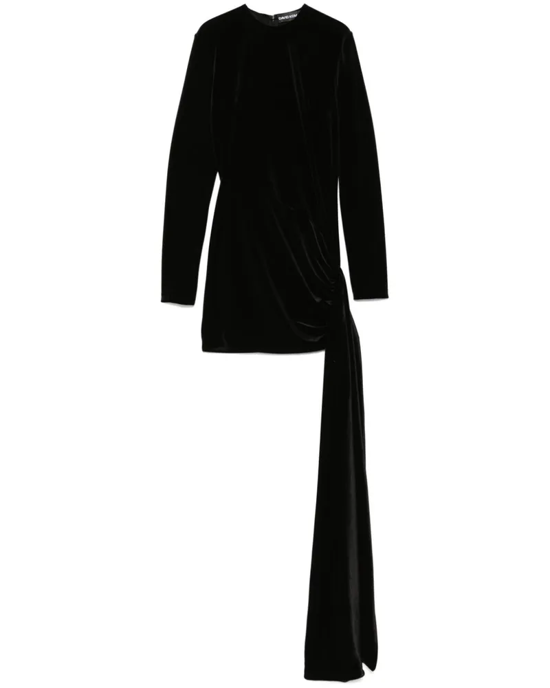 David Koma Minikleid aus Samt - Schwarz Schwarz