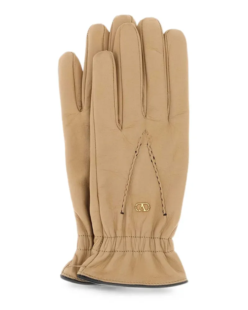 Valentino Garavani Handschuhe mit VLogo - Nude Nude
