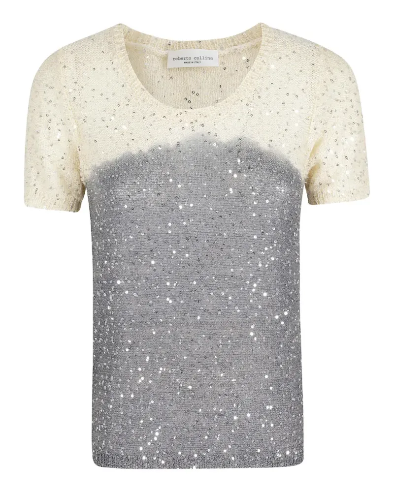 Roberto Collina sequin-embellished ombré T-shirt - Grau Grau