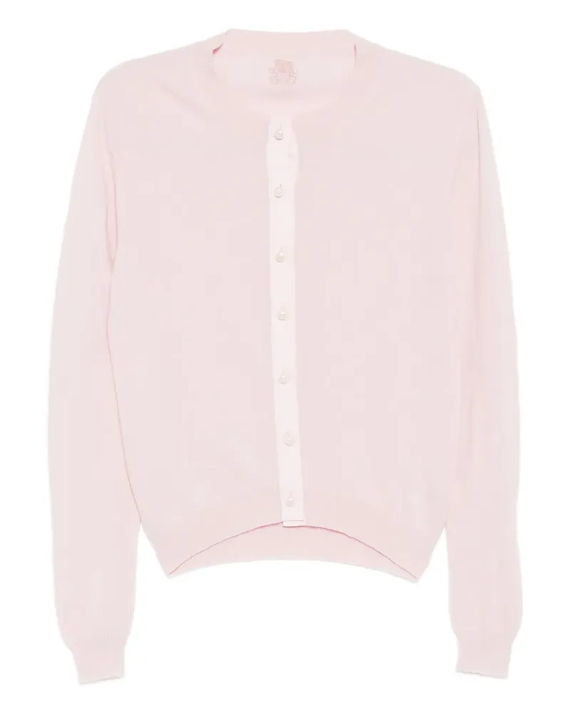 Teddy Cashmere Cardigan mit Logo-Stickerei - Rosa Rosa