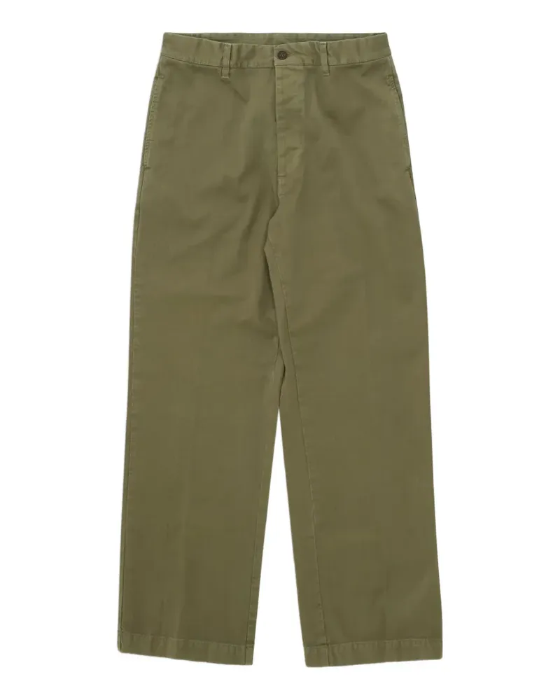 Fortela Gerade Silver Baumwollhose mit Fischgrätenmuster - Grün Grün