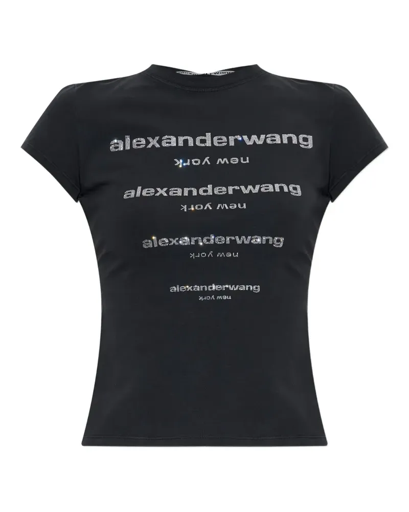 Alexander Wang crystal-embellished T-shirt - Schwarz Schwarz