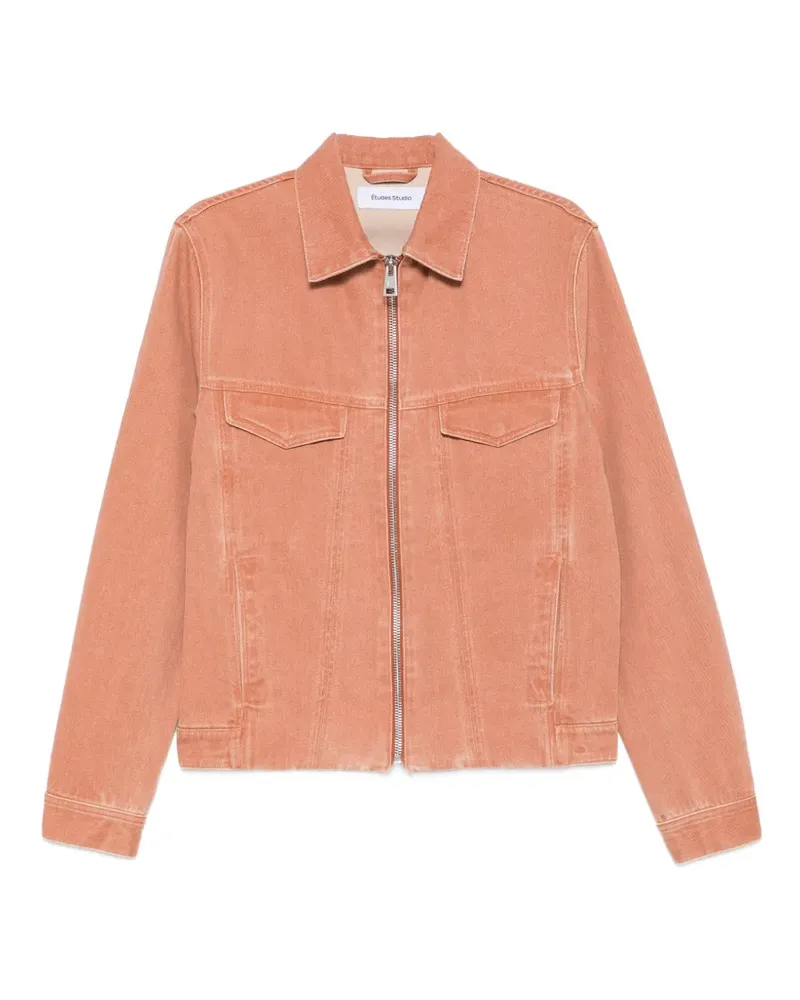 Études Studio zip-up slim-fit denim jacket - Orange Orange