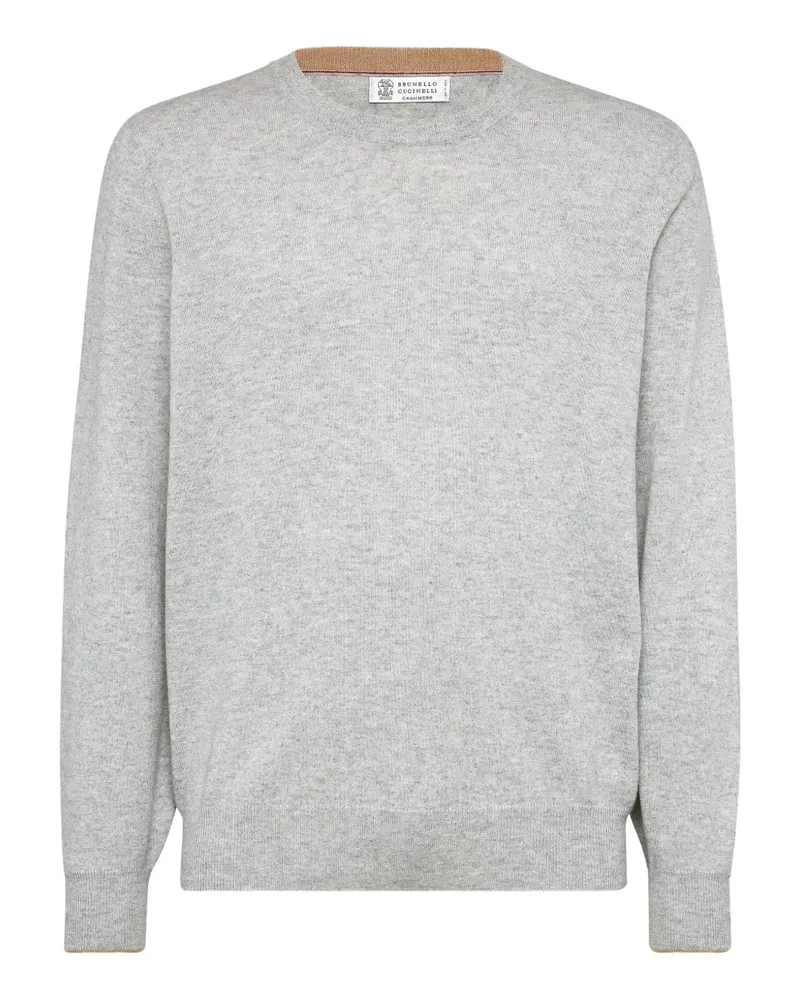 Brunello Cucinelli Kaschmirpullover mit Rundhalsausschnitt - Grau Grau