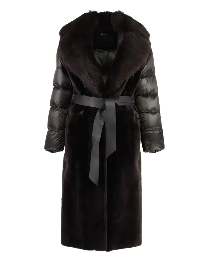 MOORER Gesteppter Duero Mantel mit Faux Fur - Braun Braun