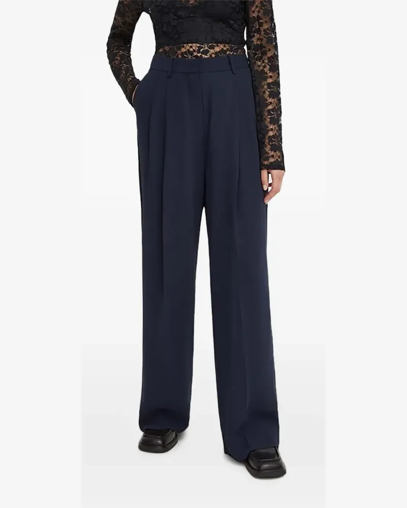Day Birger et Mikkelsen Wide-Leg-Hose mit Bundfalten - Blau Blau