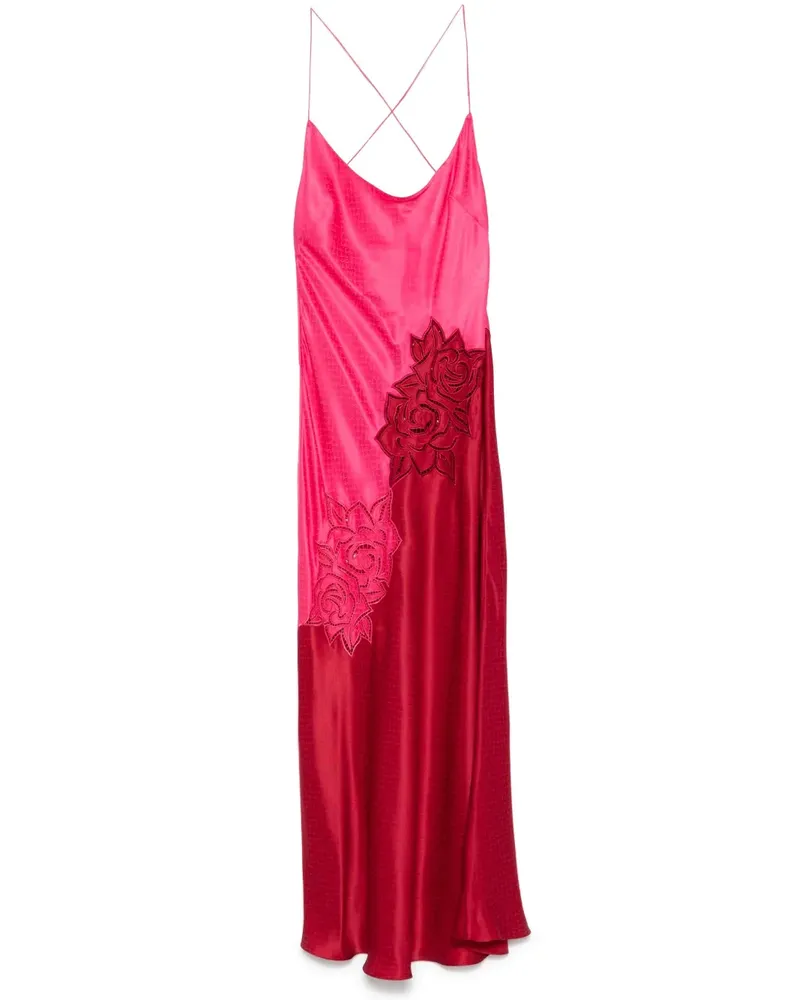 Roberto Cavalli Maxikleid mit perforierter Rose - Rot Rot
