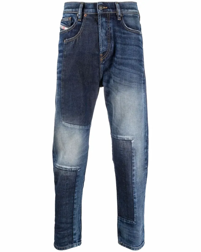 Diesel Gerade Patchwork-Jeans - Blau Blau