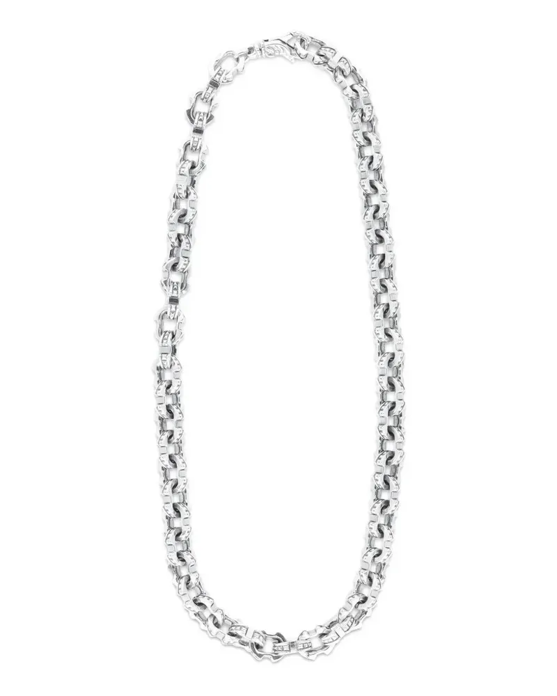 Emanuele Bicocchi pyramid-stud anchor-chain necklace - Silber Silber