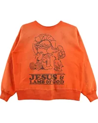 SAINT MXXXXXX Sweatshirt mit Slogan-Print Orange