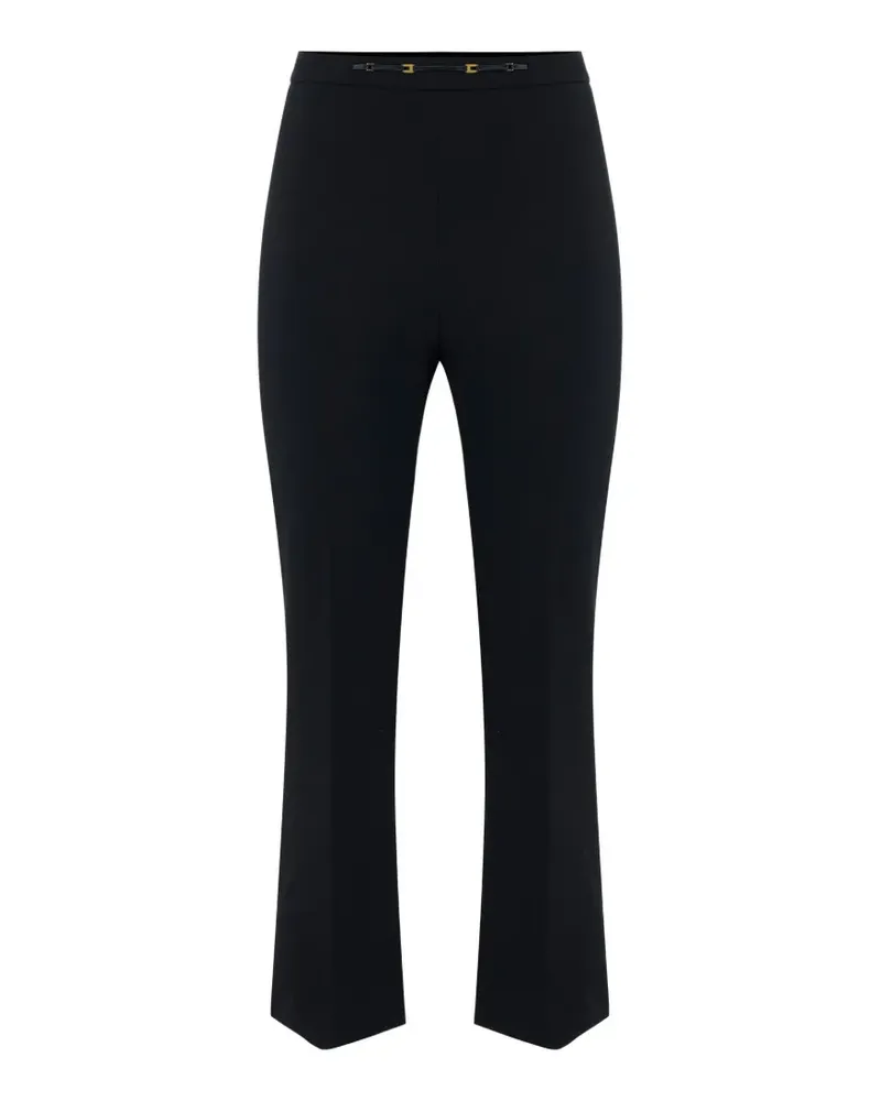 Elisabetta Franchi Hose aus Stretch-Krepp im Layering-Look - Schwarz Schwarz