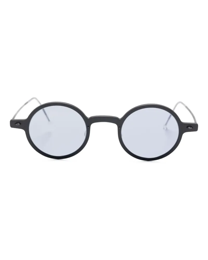 Lindberg Sonnenbrille mit rundem Gestell - Schwarz Schwarz