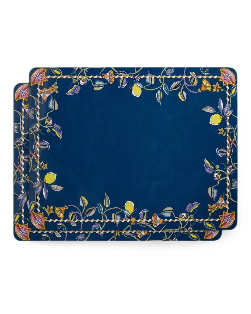 La DoubleJ Borboni Tv Tischsets aus Kork (2er-Set) - Blau Blau