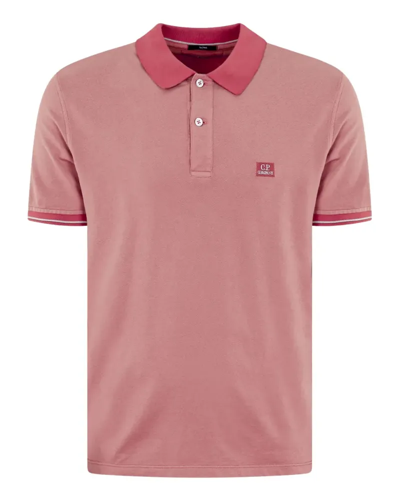 C.P. Company Poloshirt mit Logo-Patch - Rosa Rosa