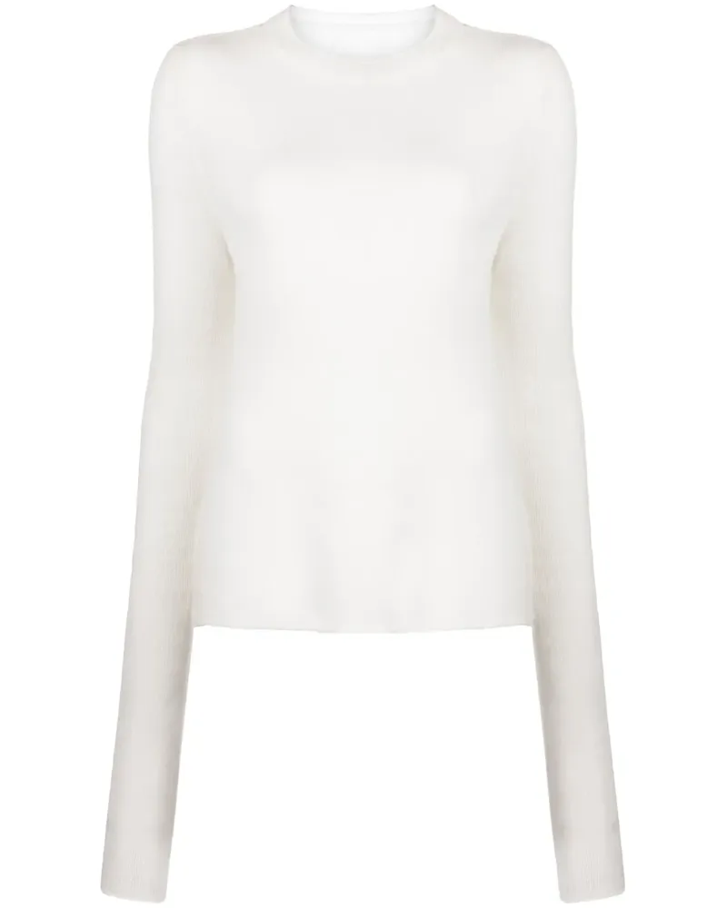 LOW CLASSIC Sheer-Pullover - Weiß Weiß