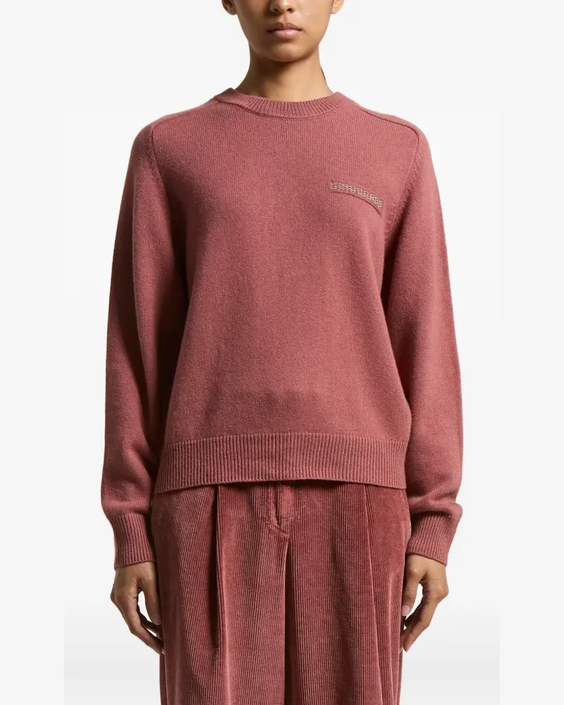 Peserico Verzierter Pullover mit rundem Ausschnitt - Rot Rot