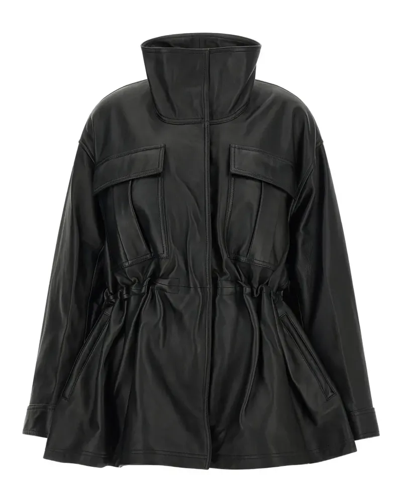 Róhe sculptural-waist leather jacket - Schwarz Schwarz