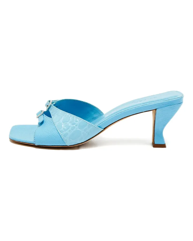 by FAR embossed leather sandals - Blau Blau