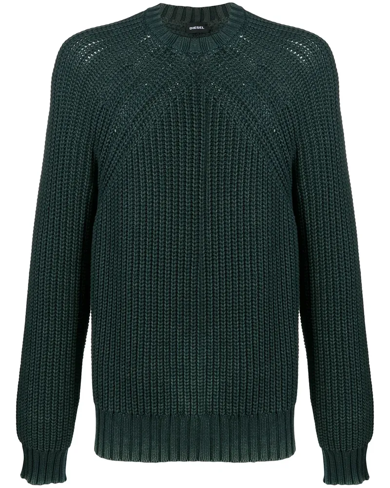 Diesel Gerippter Strickpullover - Blau Blau