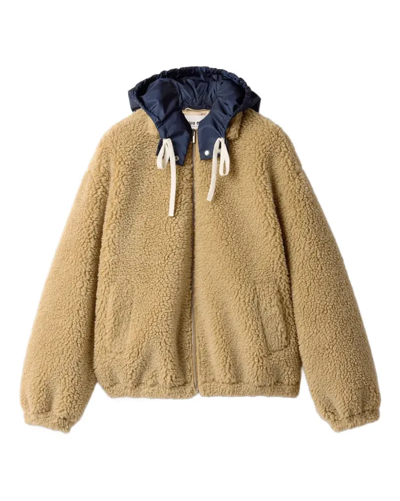 Miu Miu Fleece blouson jacket - Nude Nude