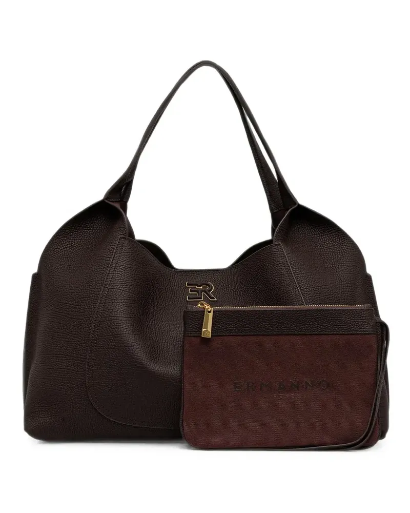 Ermanno Scervino Tote Bag mit Logo-Schild - Braun Braun