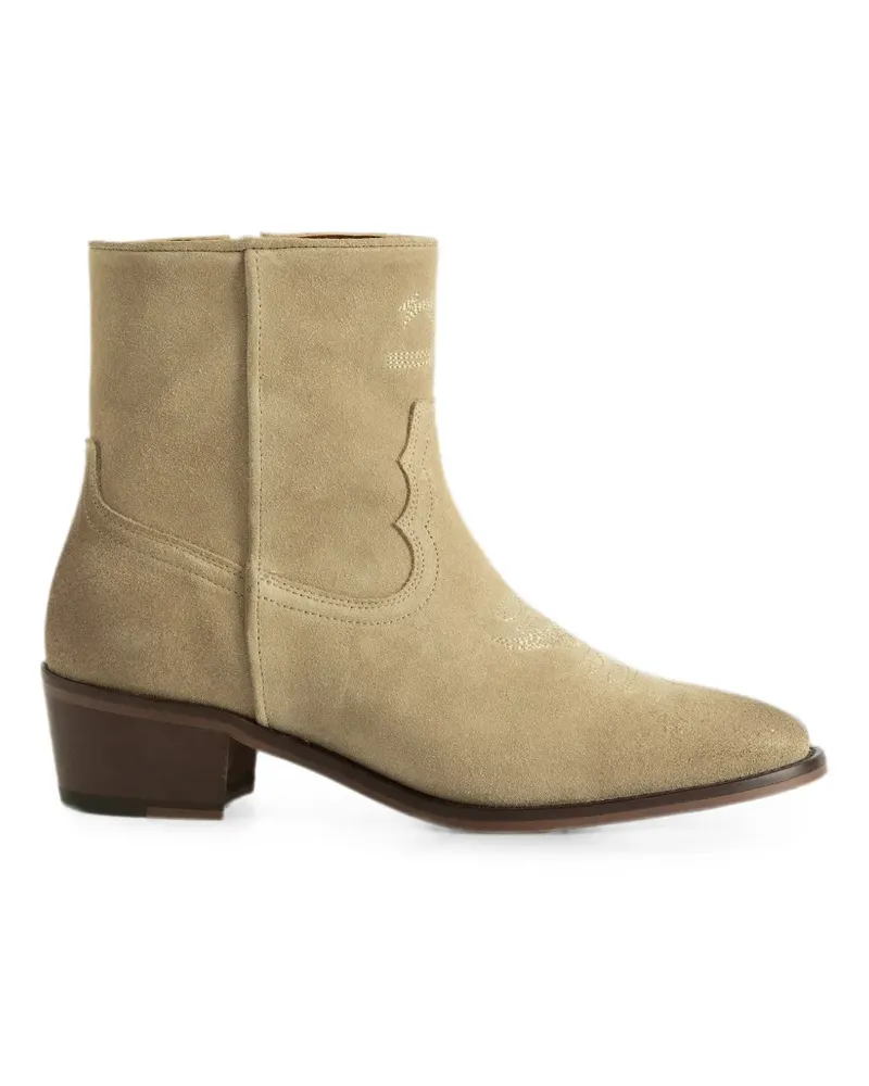 Zadig & Voltaire Tex low suede ankle boots - Nude Nude
