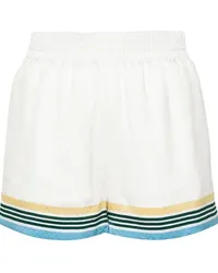 Casablanca Paris Seidenshorts aus Monogramm-Jacquard Weiß