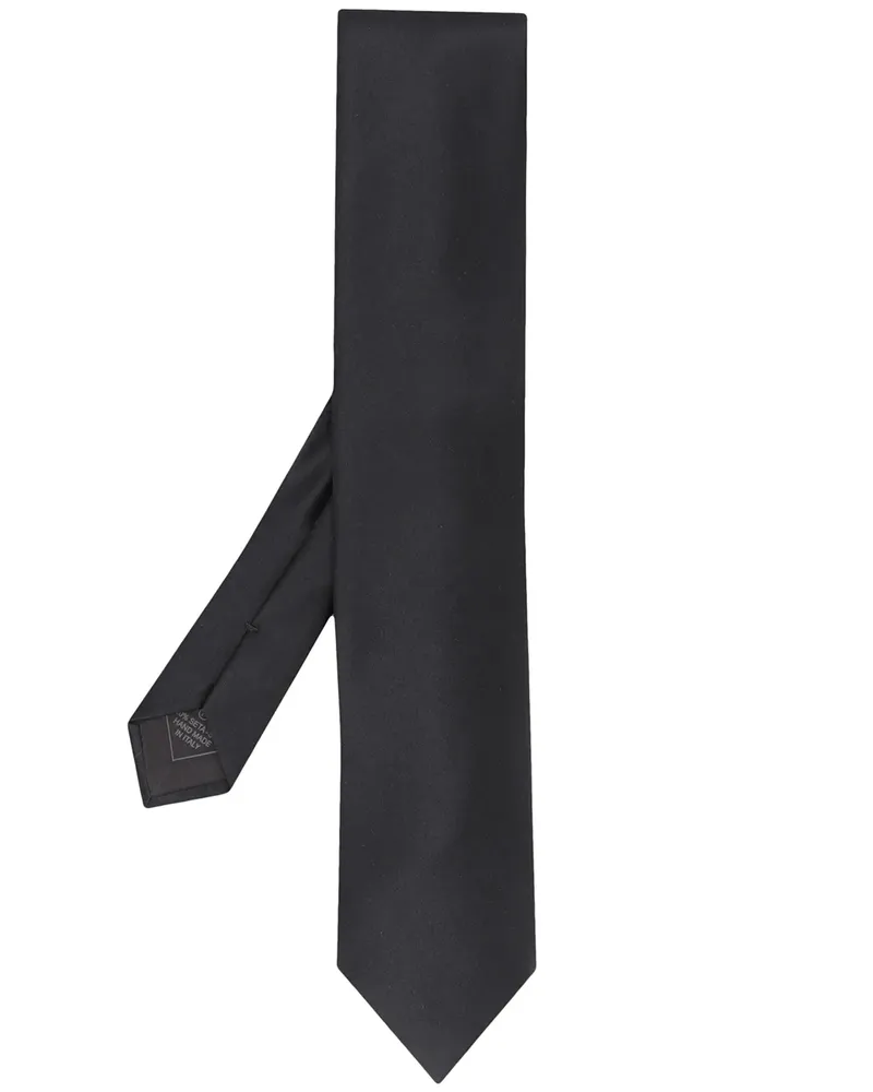Brioni Spitz zulaufende Krawatte - Schwarz Schwarz