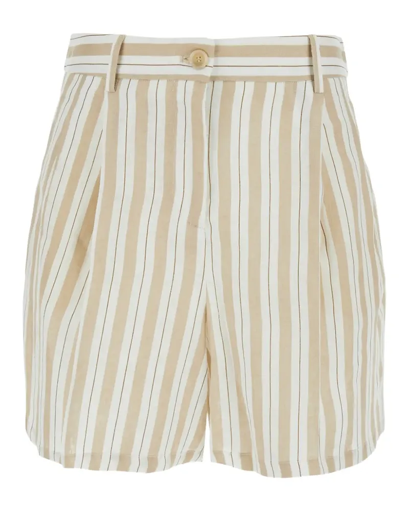 Semicouture striped pleated shorts - Nude Nude