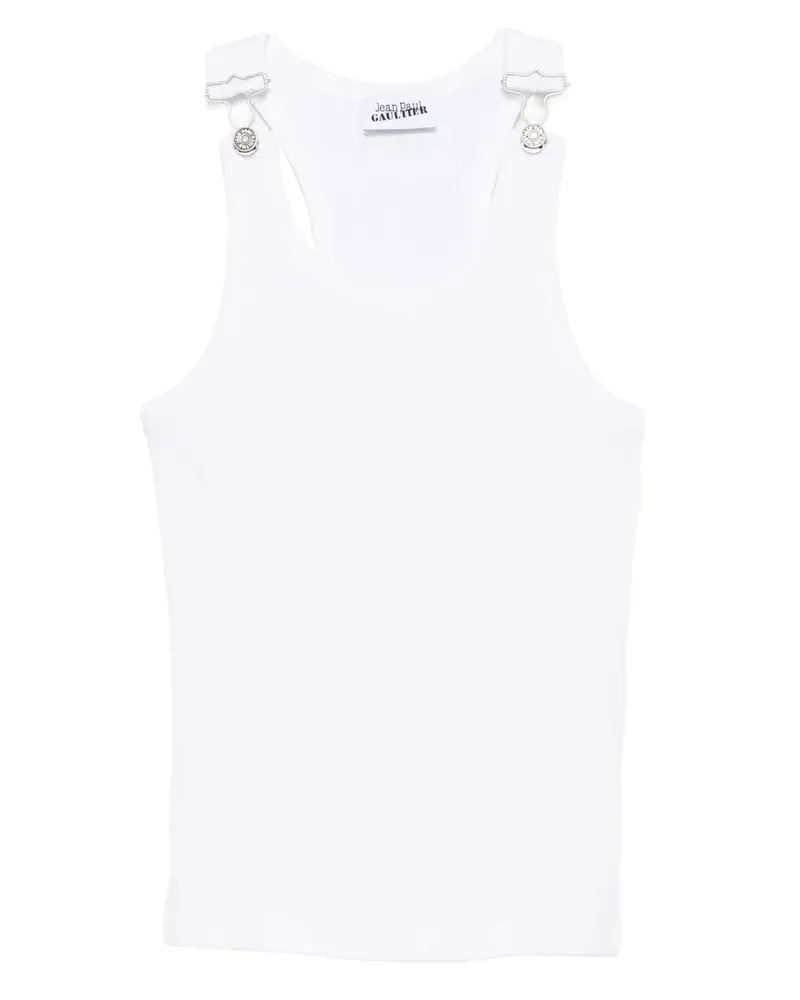 Jean Paul Gaultier Geripptes Trägershirt - Weiß Weiß