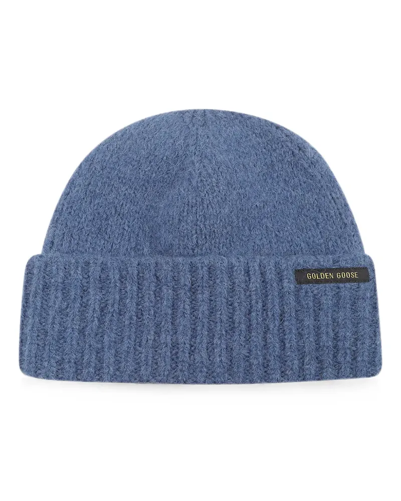 Golden Goose logo-patch beanie hat - Blau Blau