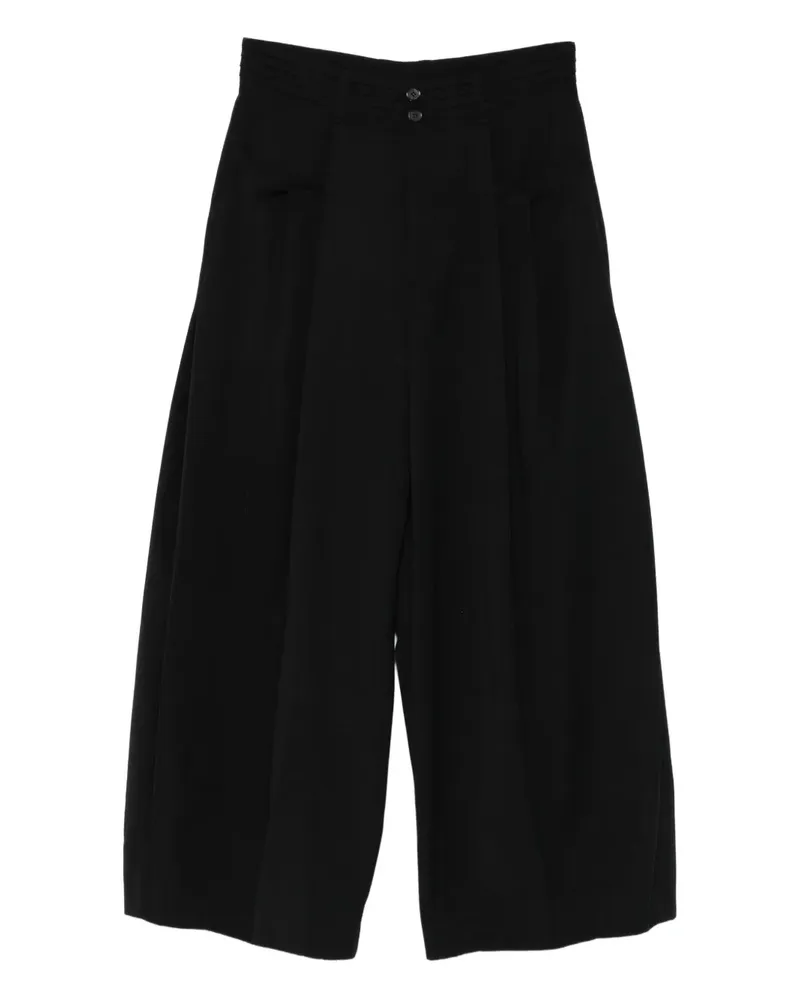SONGZIO Wide-Leg-Hose mit Faltendetail - Schwarz Schwarz