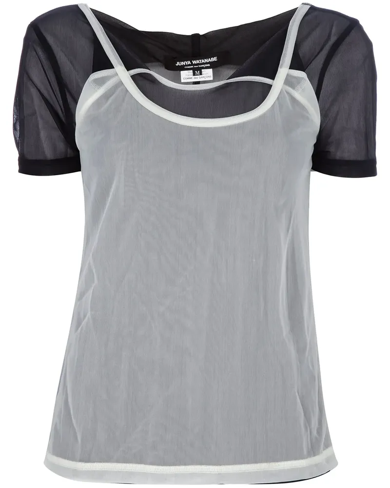 Junya Watanabe layered sheer t-shirt - Weiß Weiß