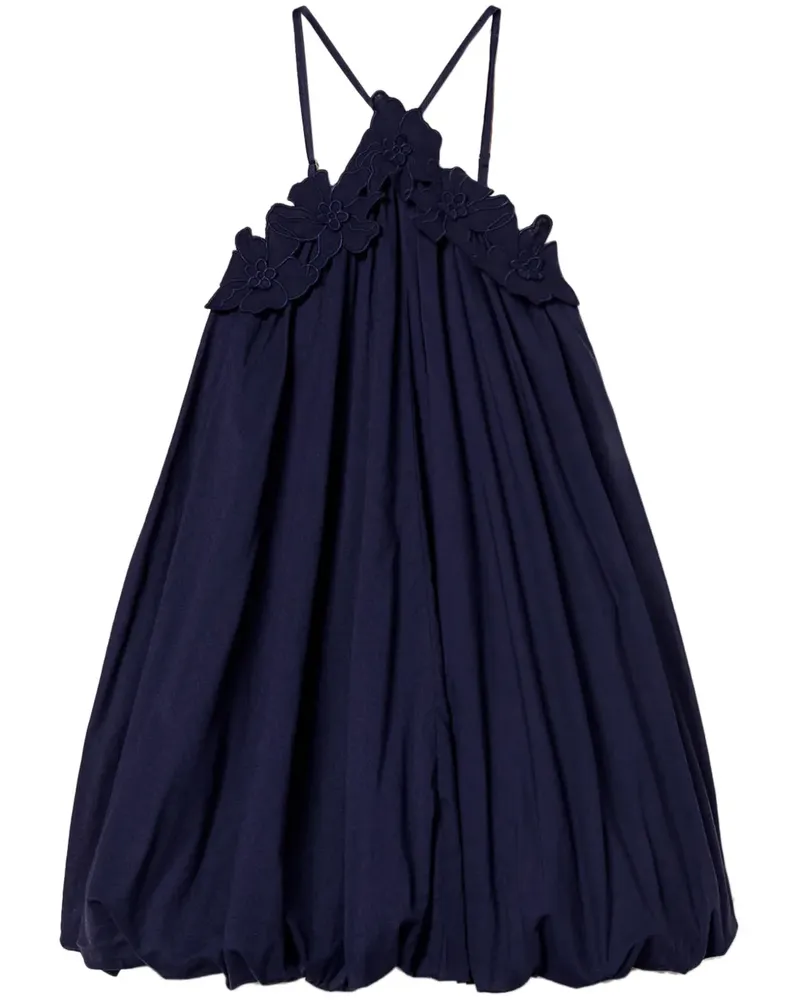 Twin-Set Kleid mit Blumenapplikation - Blau Blau