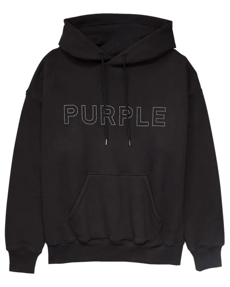 PURPLE BRAND Fleece-Hoodie mit Logo-Print Schwarz