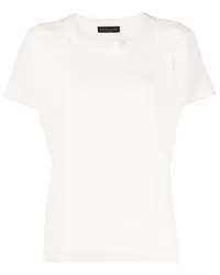 Fabiana Filippi T-Shirt mit Schlitz Weiß