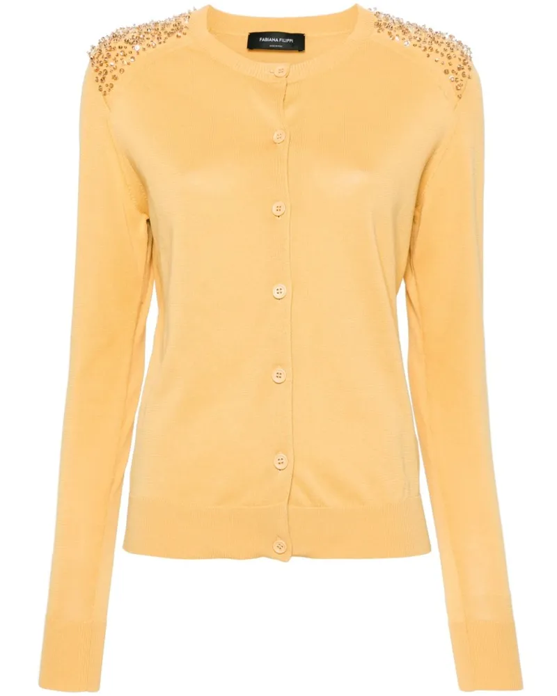 Fabiana Filippi Cardigan mit Perlen - Gelb Gelb