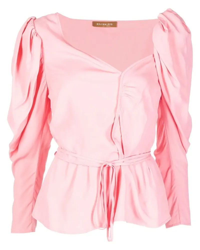 REJINA PYO Bluse mit Schnürung - Rosa Rosa